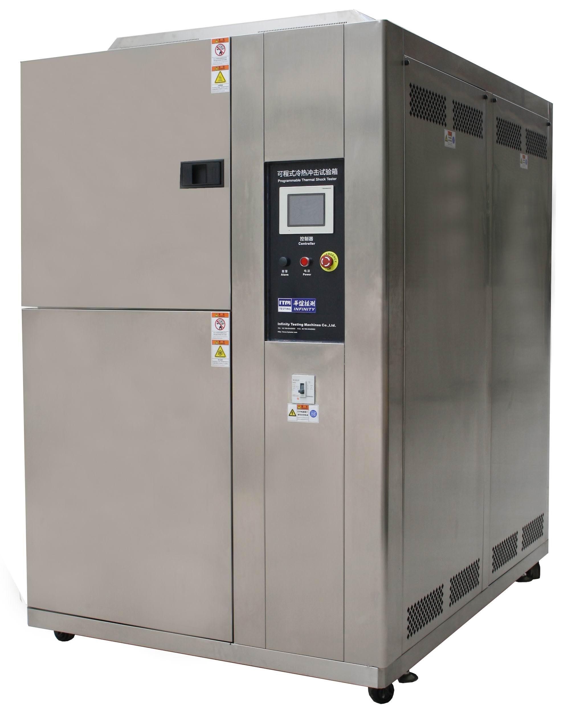 Câmaras de ensaio ambientais de choque térmico para ensaios de temperatura e umidade 0°C−78°C 40min para +20°C−150°C