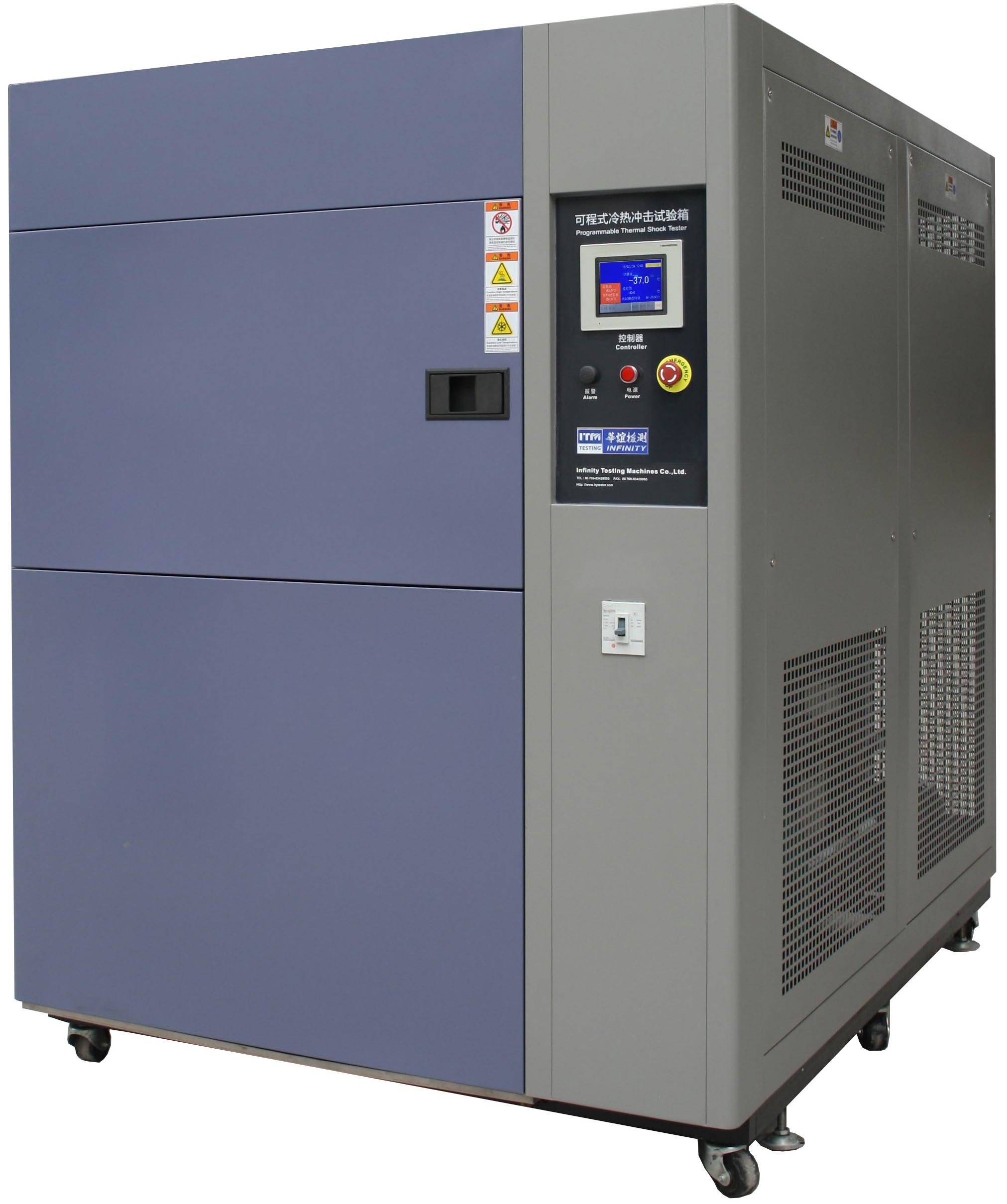 Câmara de ensaio de choque térmico ambiental programável 50L ~ 600L Sistema de refrigeração em cascata