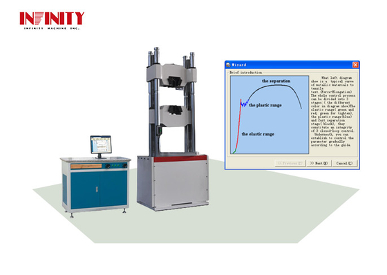 Display de ecrã de computador de 200kn UTM hidráulico com velocidade máxima de movimento de 60 mm/min