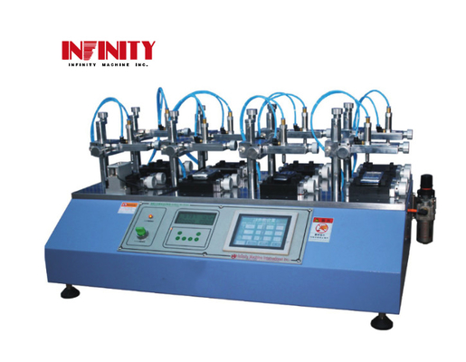 Máquina de ensaio de vida útil de chave pneumática 4 estações Botão Durabilidade Toque de tecla Tester Tiro de cilindro de ar Pneumático IEC60068-2-68