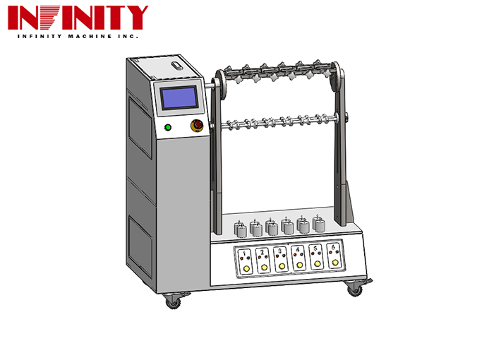 Aparelho de ensaio de flexão de cabo flexível com ângulo ajustável e 6 jigs conforme com a norma IEC 60884-1:2022
